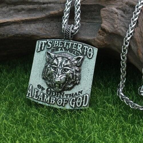 Lanseis 10pcs viking Wolf Odin Valhalla jewelry Norse Thor Pagan Gods men pendant Heathen Asatru Celt Norse Rune Animal necklace