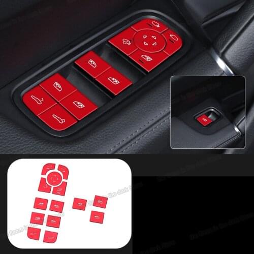 Lsrtw2017 aluminum alloy car window control button trims sticker for porsche cayenne panamera 2017 2018 2019 2020 2021 accessory