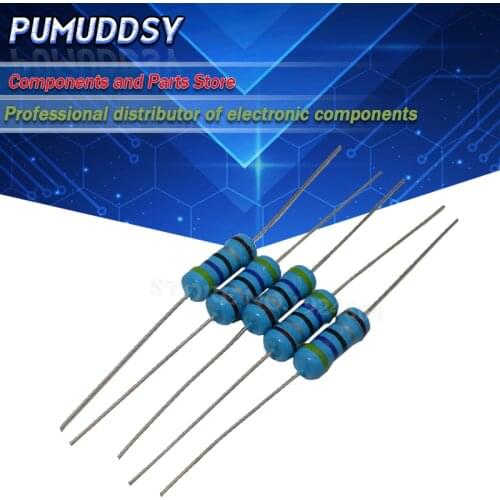 50PCS 1W Metal film resistor 1% 1R ~ 1M 2R 10R 22R 47R 100R 330R 1K 4.7K 10K 22K 47K 100K 330K 470K 1 2 10 22 47 100 330 ohm