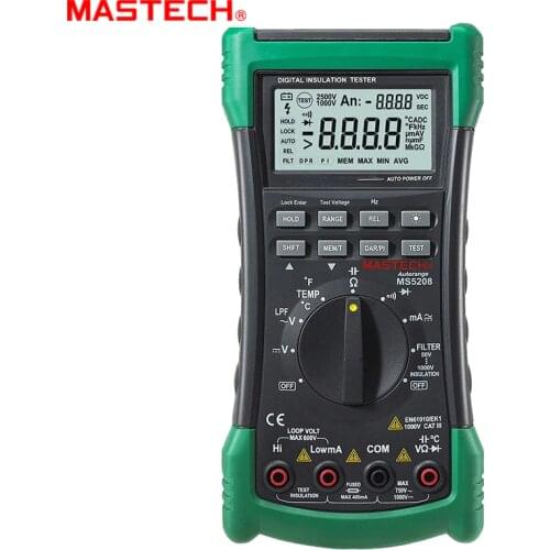 MasTech MS5208 Digital Insulation Multimeter multi-function Digital multimeter insulation resistance meter Ammeter Multitester