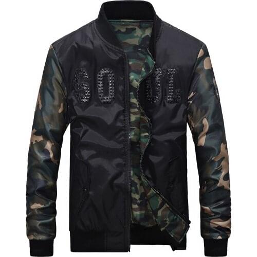 Male Cotton-padded Clothes Camouflage Split Joint Thickening Keep Warm Loose Coat Men Clothing Autumn Mens Jacket Windbreakers