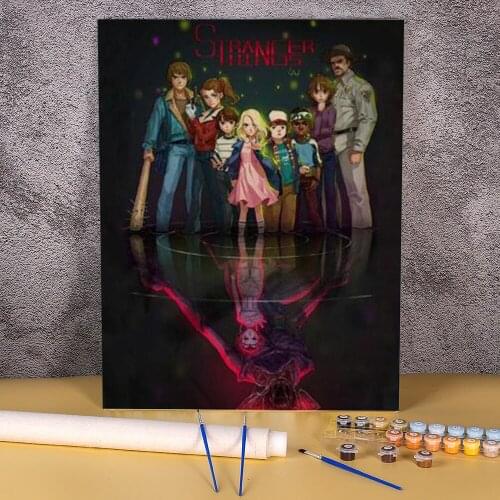 Stranger Things Poster DIY Paint By Numbers Package Oil Paints 50*70 Paiting By Numbers Wall Decoration For Wholesale