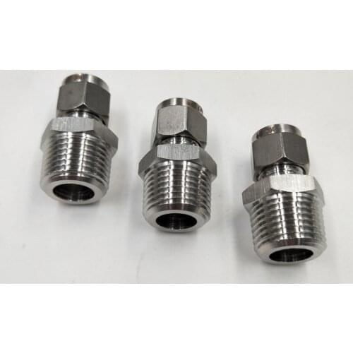 1/8" 1/4" 3/8" 1/2" BSP Male Thread for 4/6/8/10/12/14/16mm OD Tube 304 stainless Ferrule Tube Compression Fitting Connector