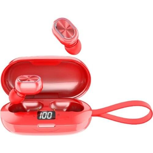 Bluetooth Headphones Headsets Waterproof In Ear Earbuds Hifi Stereo Super Bass Headsets Noise Cancel Earphones Chinese Red