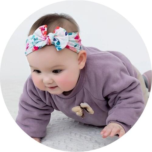 New Printed Nylon Headband For Children Kids Soft Summer Plaid Turban Headbands Girls Wide Head Wraps Baby Girl Hair Accessories