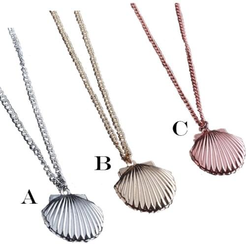 Wholesale Custom Alloy Jewelry Necklace Shell Shape Pendant Charms Necklace With Chain