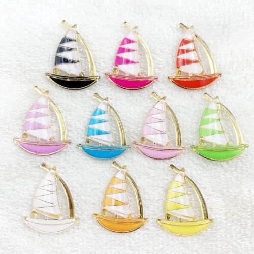 Wholesale lovely sailing acrylic flat back jewelry crystal DIY hairpin accessories 100pcs/lot free delivery