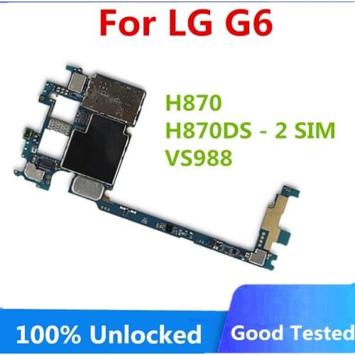 Original For LG G6 H870 VS988 Unlocked Motherboard Full Tested For LG G6 H870 VS988 Mainboard With Chips Logic Board Replacement