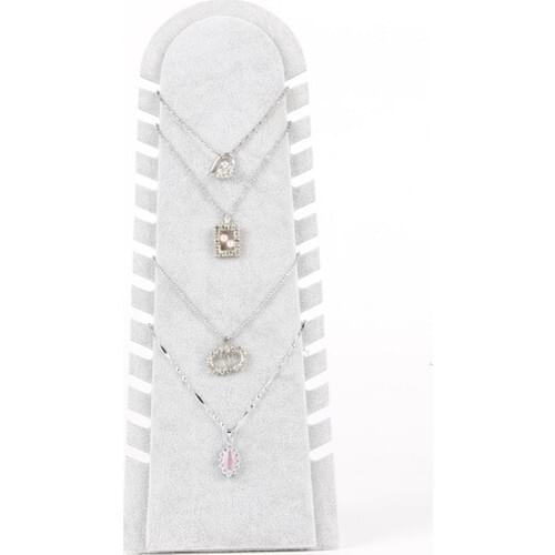 Enlightened Decor Suede Gray 30CM-12CM Pedestal Necklace Decor