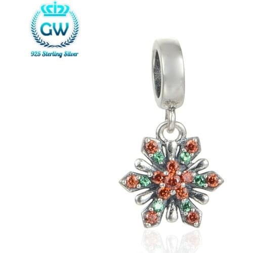 GW Snowflake Charms Christmas Snowflake Charms In Jewelry Making fit Women Bracelet 2016 Charm Pendant S196