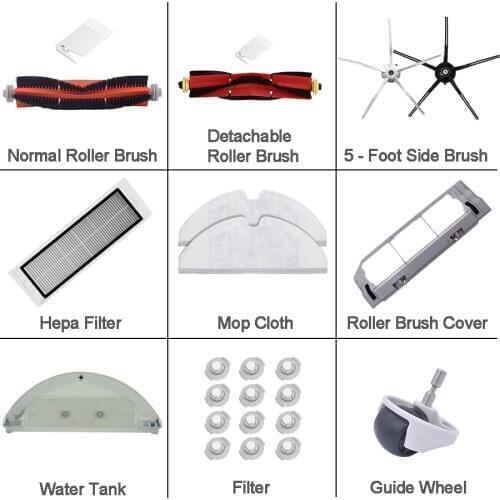 Roller Brush Side Brush HEPA Filter Cloths Rags for Xiaomi Rock S6 S5 S60 S5 S50 S55 E25 E35 Vacuum Cleaner Parts Accessories