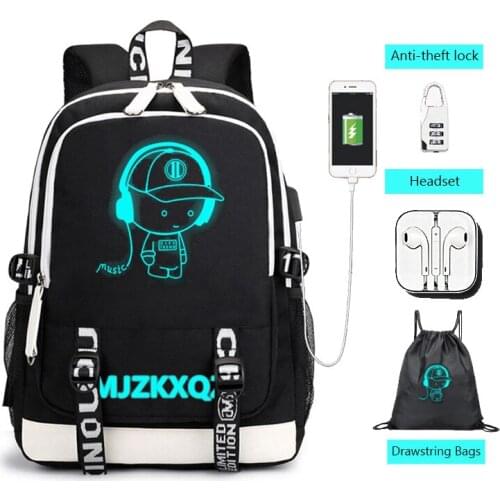 Children Luminous Backpacks Kids Fashion Nylon Waterproof Cute School Bagpack For Teenage Boys Girls Travel Laptop Shoulder Bag