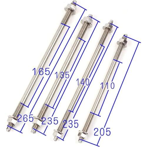 Front Wheel Axle Core M10/12mm Medium Axle Lengthened Stainless Steel Titanium-fired Motorcycle Electric Vehicle Modified parts