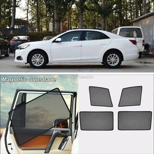 Car Full Side Windows Magnetic Sun Shade UV Protection Ray Blocking Mesh Visor For Chevrolet Malibu 2016-2019