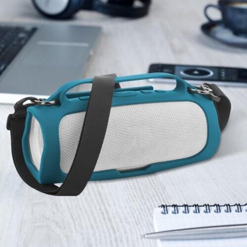 Silicone Travel Case Replacement Portable Protective Cover For JBL Charge4 Speaker Silicone Protective Cover With Shoulder Strap