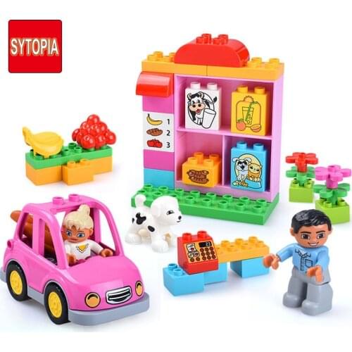 Sytopia Market Character Car Blocks Children Girl Big Size Building Toy For Kid City Gift