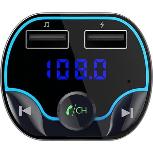 T24 Dual USB Ports Car Charger Handsfree MP3 Player Bluetooth Radio Transmitter Cigarettes Lighter Interface