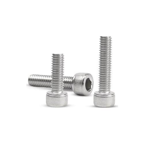 1pcs M16 Allen cup head screws hex socket cylinder headel knurled screw anti-tooth left hand bolt stainless steel 50mm-90mm long