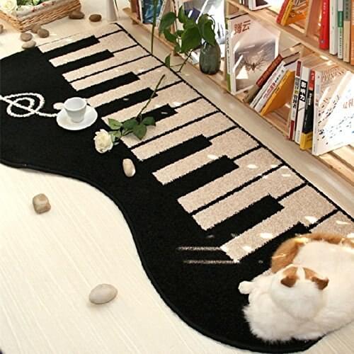 WINLIFE Modern Piano Living Room Mat,Fashion Piano Bathroom Carpet,Designer Kitchen Rug