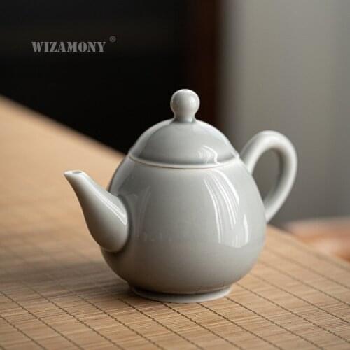 WIZAMONY 200ml Ice grey glaze teapot Japanese ceramic Kungfu teapot tea maker tea set small teaset