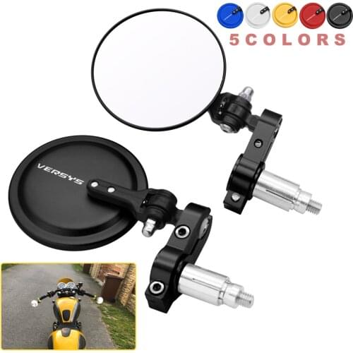 New Motorcycle Rear View Mirrors Round 7/8" Handle Bar End Foldable Motorbike Side Mirror For KAWASAKI VERSYS650 VERSYS 650 1000