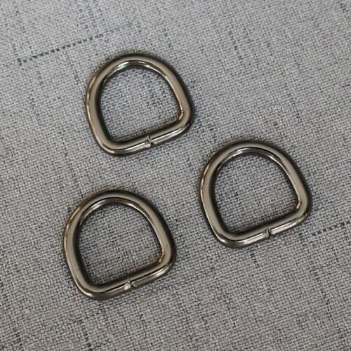 1 Pcs/Lot 15mm Gun Black Metal D Ring Use For DIY Mountaineering Bag Dog Collar Dog Leash Belt Sewing Knapsack Accessories