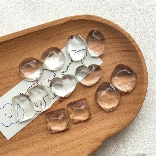 10PCS Transparent Crystal Resin Irregular Love Heart Beads For Silicone Mold Filling DIY Handmade Jewelry Neck Making Accessory