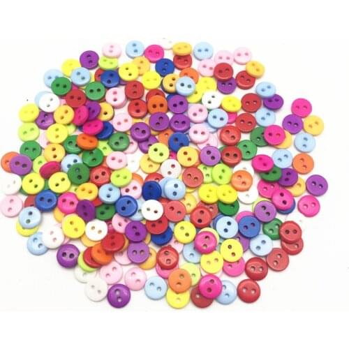 200pcs 9mm Mixed Round Resin Buttons Clothing 2 Holes Sewing Accessories Scrapbooking Embellishments DIY Crafts