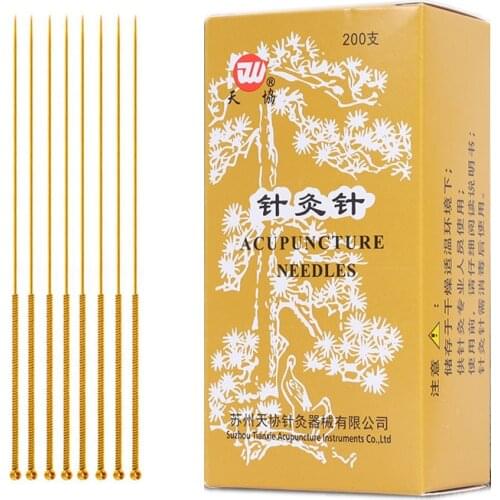 200pcs Non-Disposable Gold-plated Surface Acupuncture needle Sterilization Reusable Body Health Care Skin Beauty guasha