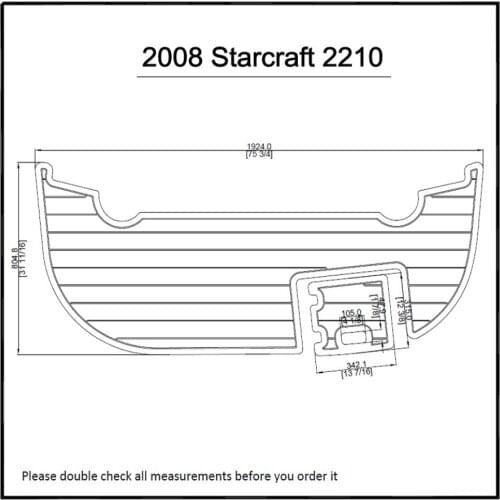 2008 Starcraft 2210 Swim Platform Pad Boat EVA Teak Decking 1/4" 6mm