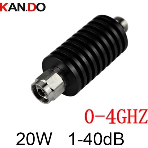 25W DC-4Ghz 1-40dB N male to N female POWER attenuation feeder connector COAXIAL jack Attenuator telecom part 20W attenuator