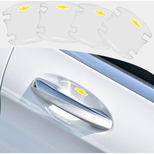 4pcs Car Door Handle Transparent Decorative Sticker For Chevrolets Cruze Captiva Colorado Spark Malibu Trax Aveo Accessories
