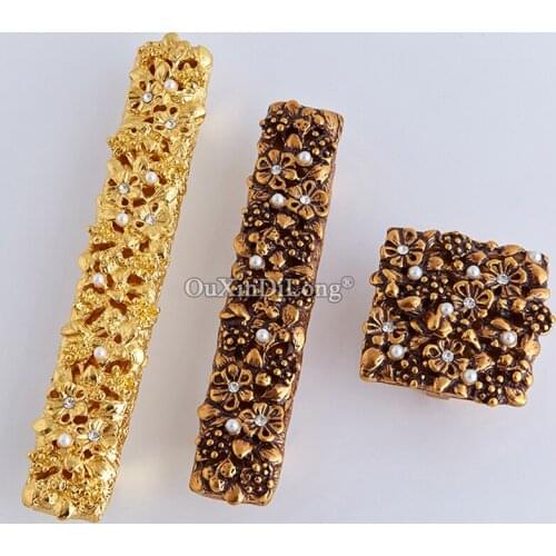 European Luxury 4PCS Inlaid Crystal Kitchen Door Furniture Handles Cupboard Wardrobe Drawer TV Cabinet Pulls Handles and Knobs