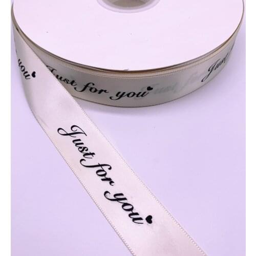 5yards 10 20 25 38mm Printed "just for you" Polyester Ribbons for Wedding Christmas Party Decorations DIY Bow Craft Ribbons #01