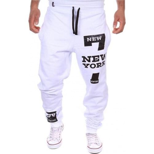 50% Hot Sale Men Casual Jogger Number 7 Printed Letter Drawstring Sweatpants Trousers Pants