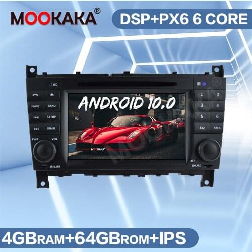 Android 10.0 4GB+64GB Car Radio GPS Navigation Unit for Benz C-Class W203 2004-2007 Auto Stereo Audio Multimedia Car DVD Player