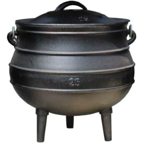 25# 70L Large Cast Iron South African Belly Pot Three-legged Pot Eco Cauldron (suitable for large gatherings, wedding banquets