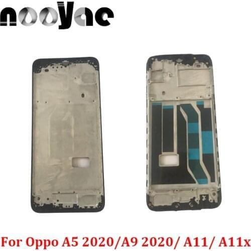 Black Front Housing Frame For Oppo A5 A9 2020 A11 A11X LCD Display Frame Bezel Middle Bone Speaker Mesh