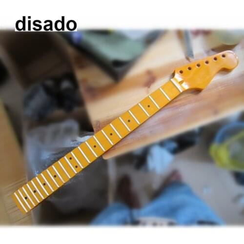 Disado 21 22 Frets maple Electric Guitar Neck maple fretboard inlay dots glossy paint guitar parts accessories