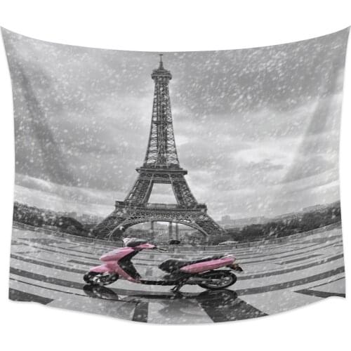 France Paris Motorcycle Wall Tapestry Home Wall Decor Tapestry Cover Beach Towel Picnic Mat Yoga Mat