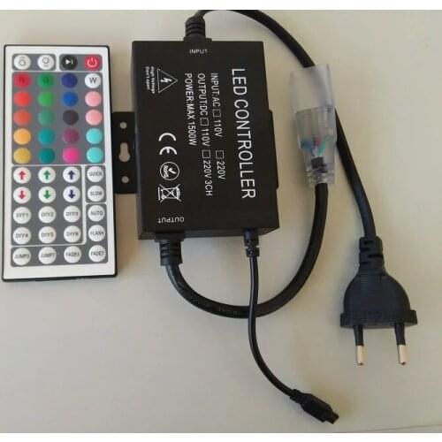 High voltage AC110V 220V 1500W 44 keys LED IR RGB Remote Controller 3X3A 9A For LED Light 5050 3528 led strip US Plug EU plug