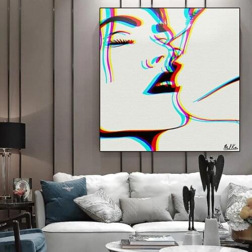Sexy Kiss Canvas Painting Couple Love Kiss Posters and Prints Wall Pictures Modern Nordic Romantic Bedroom Room Home Decoration