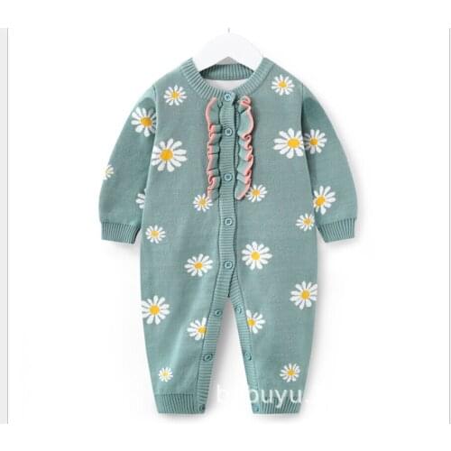 Daisy Thicken Baby Girl Boy Button Clothes Cute Kawaii Stitch Newborn Romper Winter Autumn Baby Kid Infant Costume