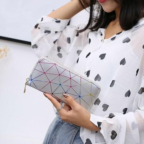 Women Purses Ladies Leather Wallet Clutch Long Card Holder Case Purse Handbag Fashion Geometric Clutch Wallets