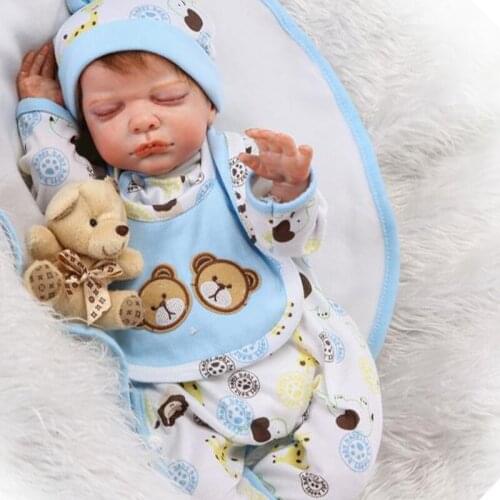 20 inch bebe reborn doll sleeping boy alive newborn baby doll soft silicone vinyl limbs children play house toys gift