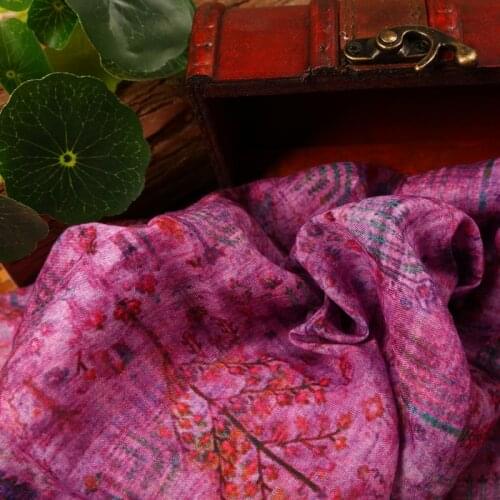 Natural ramie patchwork digital printing tissu High grade dress, gown, cheongsam, thin style in summer fabric