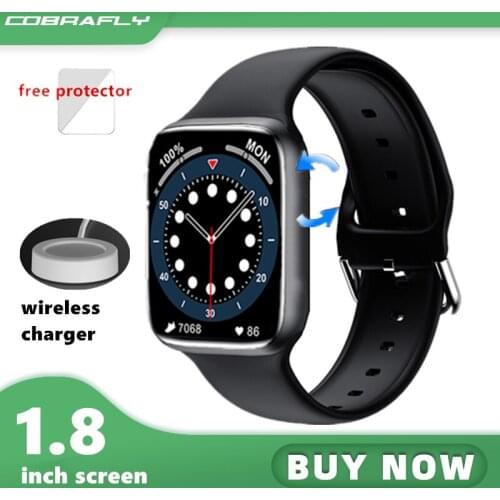 Cobrafly IWO DT100 Pro Max Smart Watch 1.8 inch Screen IP68 Waterproof Mens Watches Heart Rate GPS Tracker PK HW22 Plus w46 w66