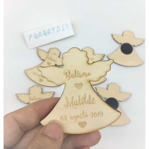 Customize any language angel name Christening baby shower First Communion thank you gift magnets party favors invitation inserts