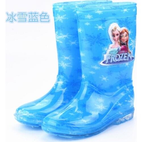 2019 new Disney Princess frozen childrens rain boots rubber shoes cartoon men and women PVC girls water shoes