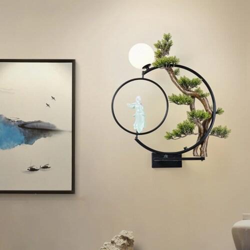 New Chinese Living Room Wall Lamps Retro Study House Wall Light Creative Aisle Staircase LED Lighting Bedroom Bedside led Lights